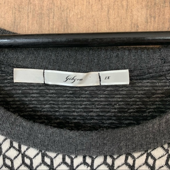 Women’s 1X Gibson Gray & White Patterned Sweater - Picture 4 of 12